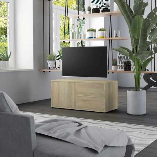 vidaXL TV-taso Sonoma-tammi 80x34x36 cm lastulevy