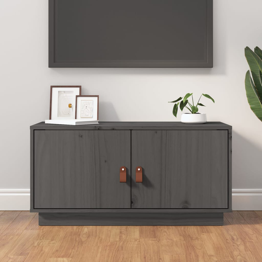 vidaXL TV-taso harmaa 80x34x40 cm täysi mänty