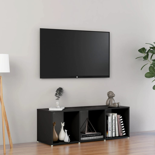 vidaXL TV-taso musta 107x35x37 cm lastulevy