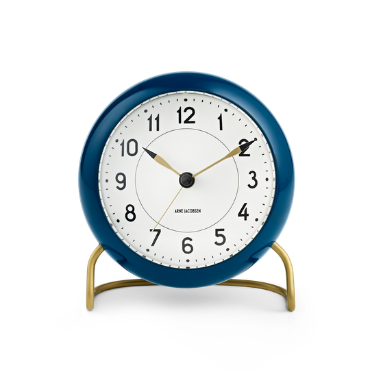 Arne Jacobsen - Station Table​Clock ​ - Petroleum/White (43678)