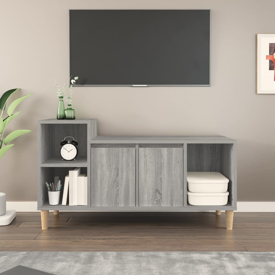 vidaXL TV-taso harmaa Sonoma 100x35x55 cm tekninen puu