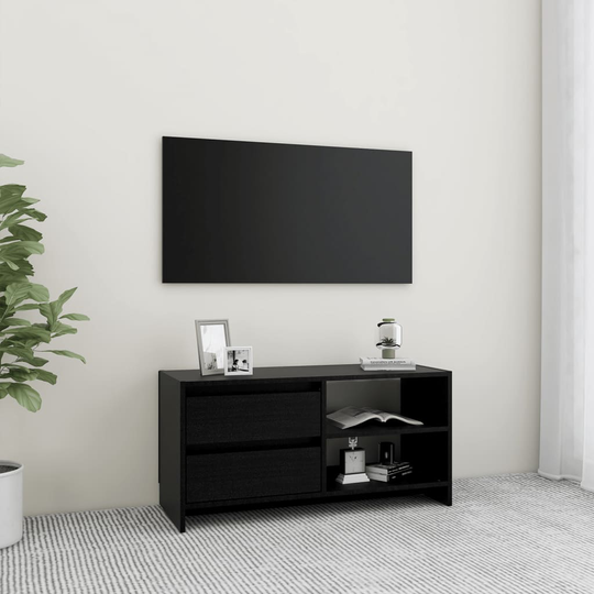 vidaXL TV-taso musta 80x31x39 cm täysi mänty