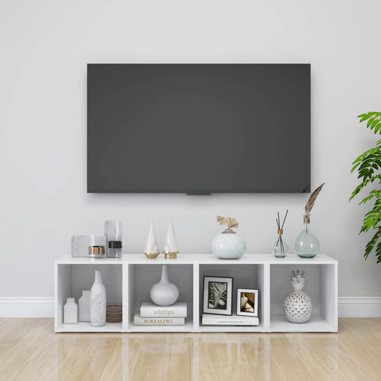 vidaXL TV-tasot 4 kpl valkoinen 37x35x37 cm lastulevy