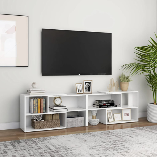 vidaXL TV-taso valkoinen 149x30x52 cm lastulevy
