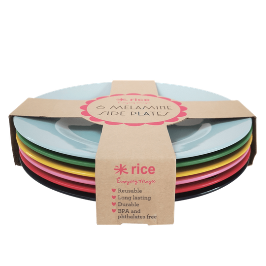 Rice - Melamine Round Side Plates 6 Pcs - Favorite Colors