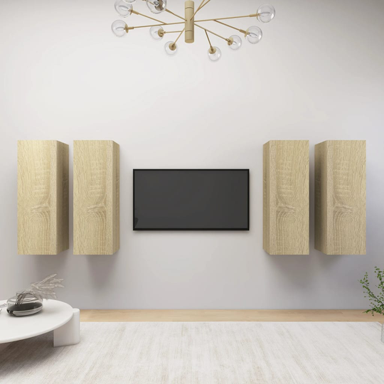 vidaXL TV-tasot 4 kpl Sonoma-tammi 30,5x30x90 cm lastulevy