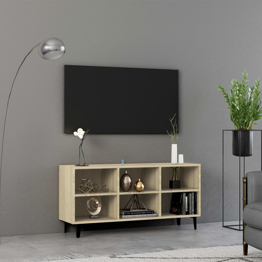 vidaXL TV-taso metallijalat Sonoma-tammi 103,5x30x50 cm