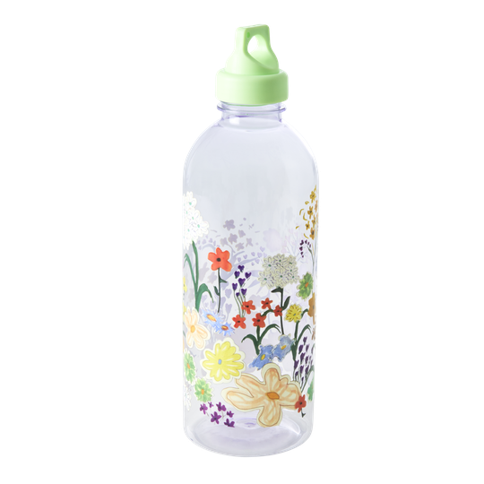 Rice - Plastic Drinking Bottle - Painted Flower Print