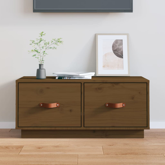 vidaXL TV-taso hunajanruskea 80x34x35 cm täysi mänty