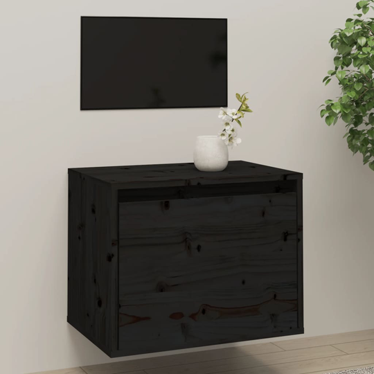 vidaXL Seinäkaappi musta 45x30x35 cm täysi mänty