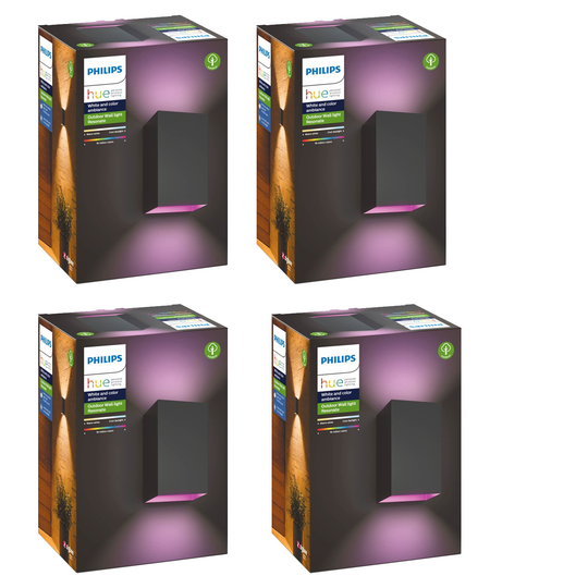 Philips Hue - 4x Resonate Wall Light Outdoor - White&Color Ambiance - Bundle