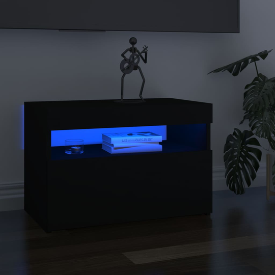 vidaXL TV-tasot LED-valoilla 2 kpl musta 60x35x40 cm