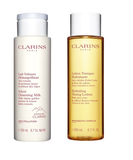 Clarins - Velvet Cleansing Milk 200 ml + Hydrating Toning Lotion 200 ml