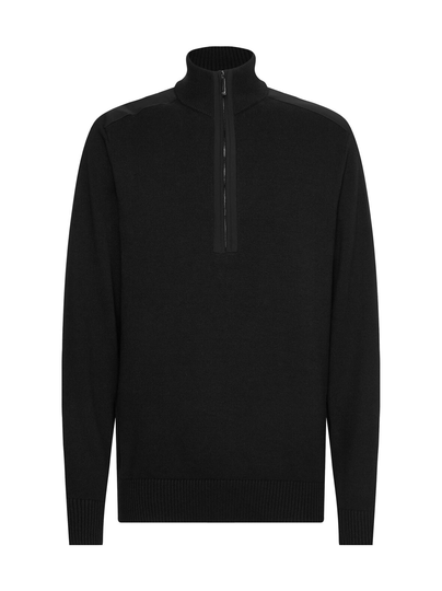 Mix media quarter zip -takki