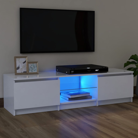 vidaXL TV-taso LED-valoilla valkoinen 120x30x35,5 cm