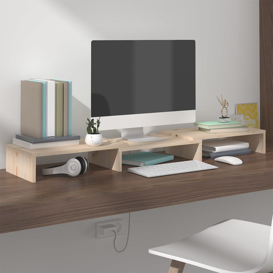 vidaXL Näyttöteline 80x24x10,5 cm täysi mänty
