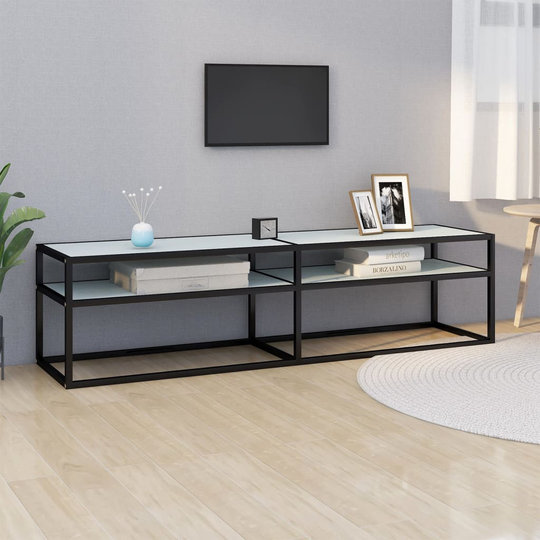 vidaXL TV-taso valkoinen marmori 160x40x40,5 cm karkaistu lasi