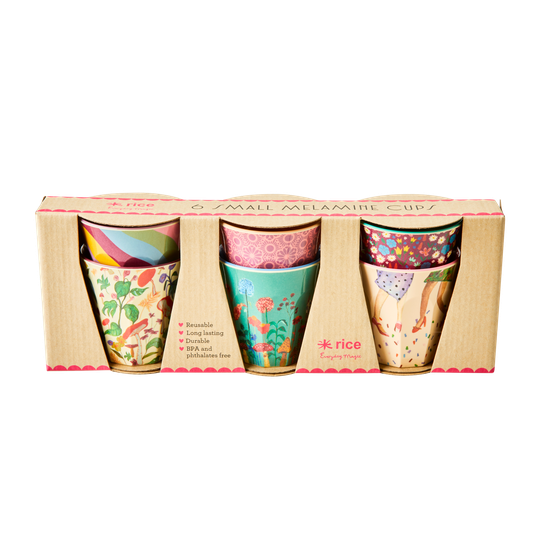 Rice - 6 Pcs Small Melamine Kids Cups Dance Out Prints - Small