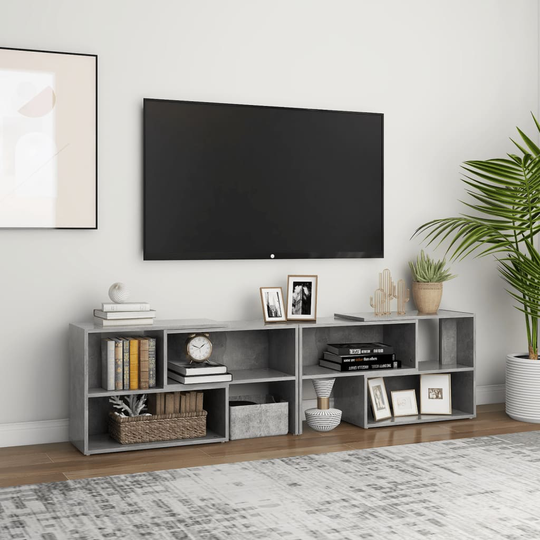 vidaXL TV-taso betoninharmaa 149x30x52 cm lastulevy