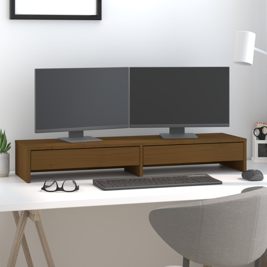 vidaXL Näyttökoroke hunajanruskea 100x27x15 cm täysi mänty