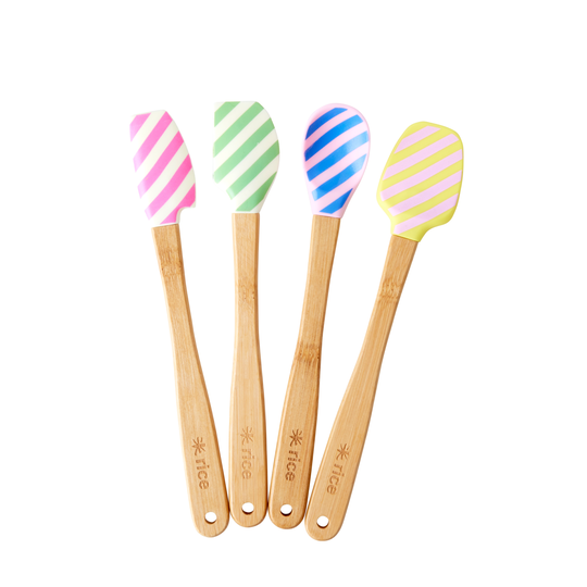 Rice- Silicone Scrapers Set In Assorted Color and Printed Stripe