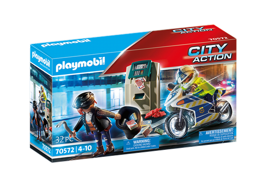 Playmobil - Police motorcycle: pursuit of the money robber (70572)