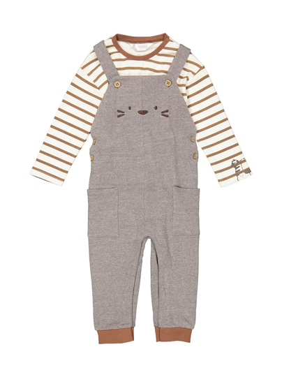 Animal face fleece romper set -haalari ja paita