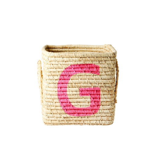 Rice - Raffia Square Basket - G