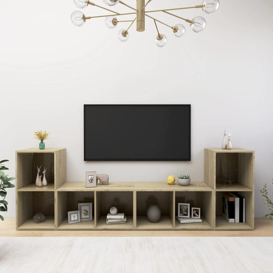 vidaXL TV-tasot 4 kpl Sonoma-tammi 72x35x36,5 cm lastulevy