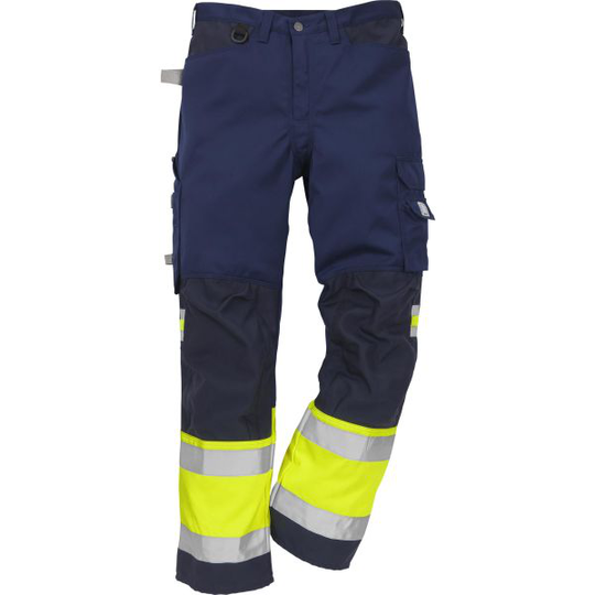 Fristads 2032 PLU Työhousut huomiokeltainen/laivastonsininen C46
