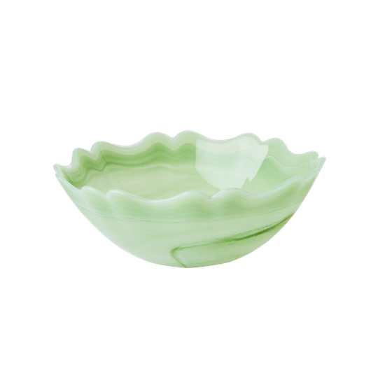 Rice - Alabaster Glass Bowl in Green - 500 ml