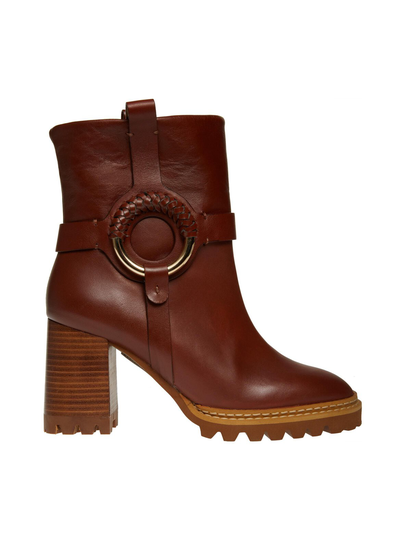 Hana block heel -nahkanilkkurit
