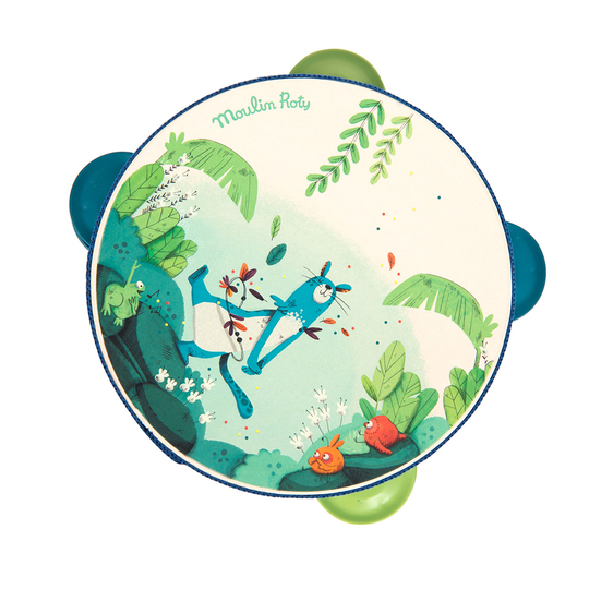 Moulin Roty - Tambourine - Blue - Dans la jungle - (668407)