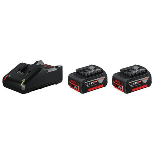 Bosch GBA 18V Latauspaketti 18 V, 2 x 4 Ah ja laturi
