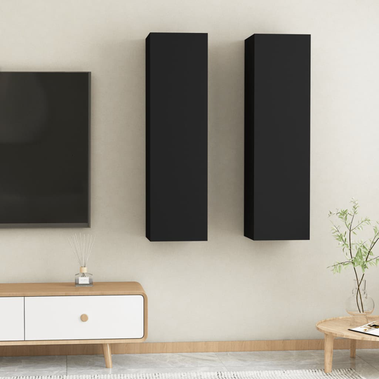 vidaXL TV-tasot 2 kpl musta 30,5x30x110 cm lastulevy