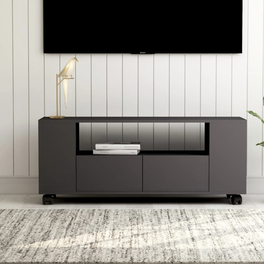 vidaXL TV-taso harmaa 120x35x43 cm lastulevy