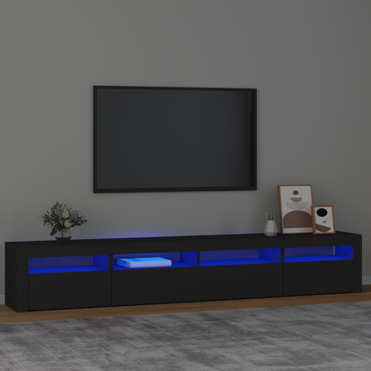 vidaXL TV-taso LED-valoilla musta 240x35x40 cm