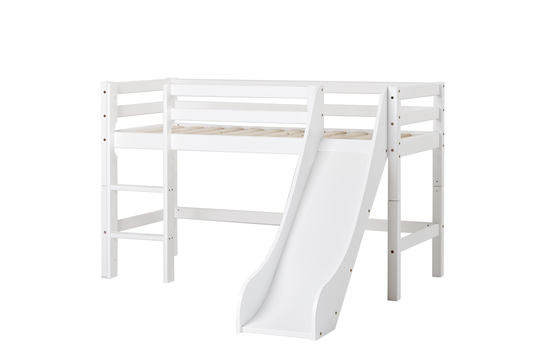 Hoppekids - ECO Dream Semi-high Bed 70x160cm with slide, White
