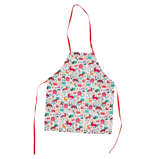 Rice - Cotton Apron Pink Farm