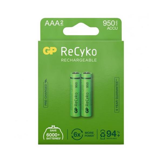 GP Batteries ReCyko 950 Akku ladattava, AAA, 2 kpl