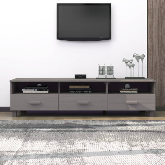 vidaXL TV-taso vaaleanharmaa 158x40x40 cm täysi mänty