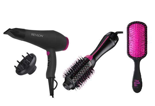 Revlon - Smooth Brilliance Hair Dryer&Airstyler Volumizer Professional + The Knot Dr. - The Pro Brush - Fushia
