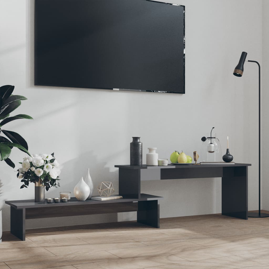 vidaXL TV-taso korkeakiilto harmaa 180x30x43 cm lastulevy