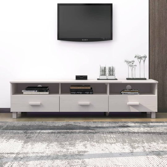 vidaXL TV-taso valkoinen 158x40x40 cm täysi mänty