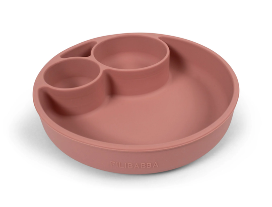 Filibabba - Silicone Plate compartmentalized - Rose (FI-02277)