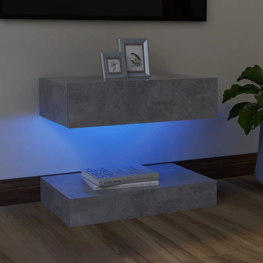 vidaXL TV-taso LED-valoilla betoninharmaa 60x35 cm