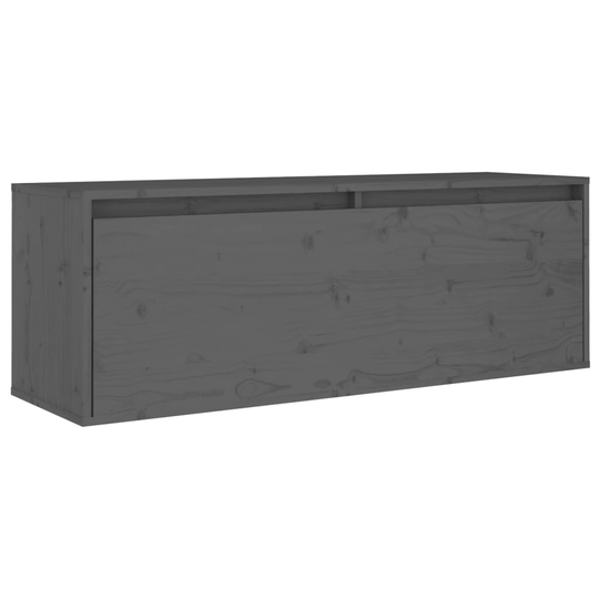 vidaXL Seinäkaappi harmaa 100x30x35 cm täysi mänty
