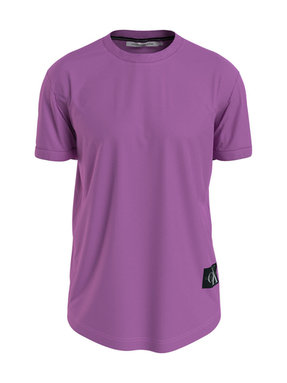 Badge turn up sleeve t-paita