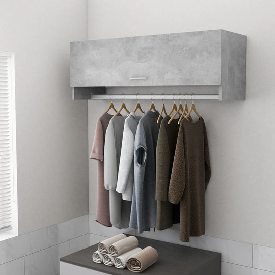 vidaXL Vaatekaappi betoninharmaa 100x32,5x35 cm lastulevy
