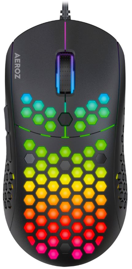 AEROZ - GM-1000 RGB - LIGHTWEIGHT GAMING MOUSE - MUSTA (Sunplus 199)
